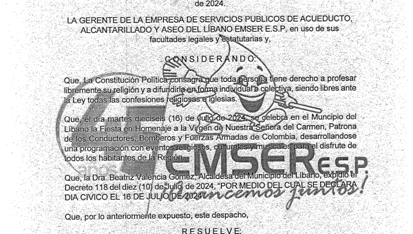 RESOLUCION No 281 DIA CIVICO 